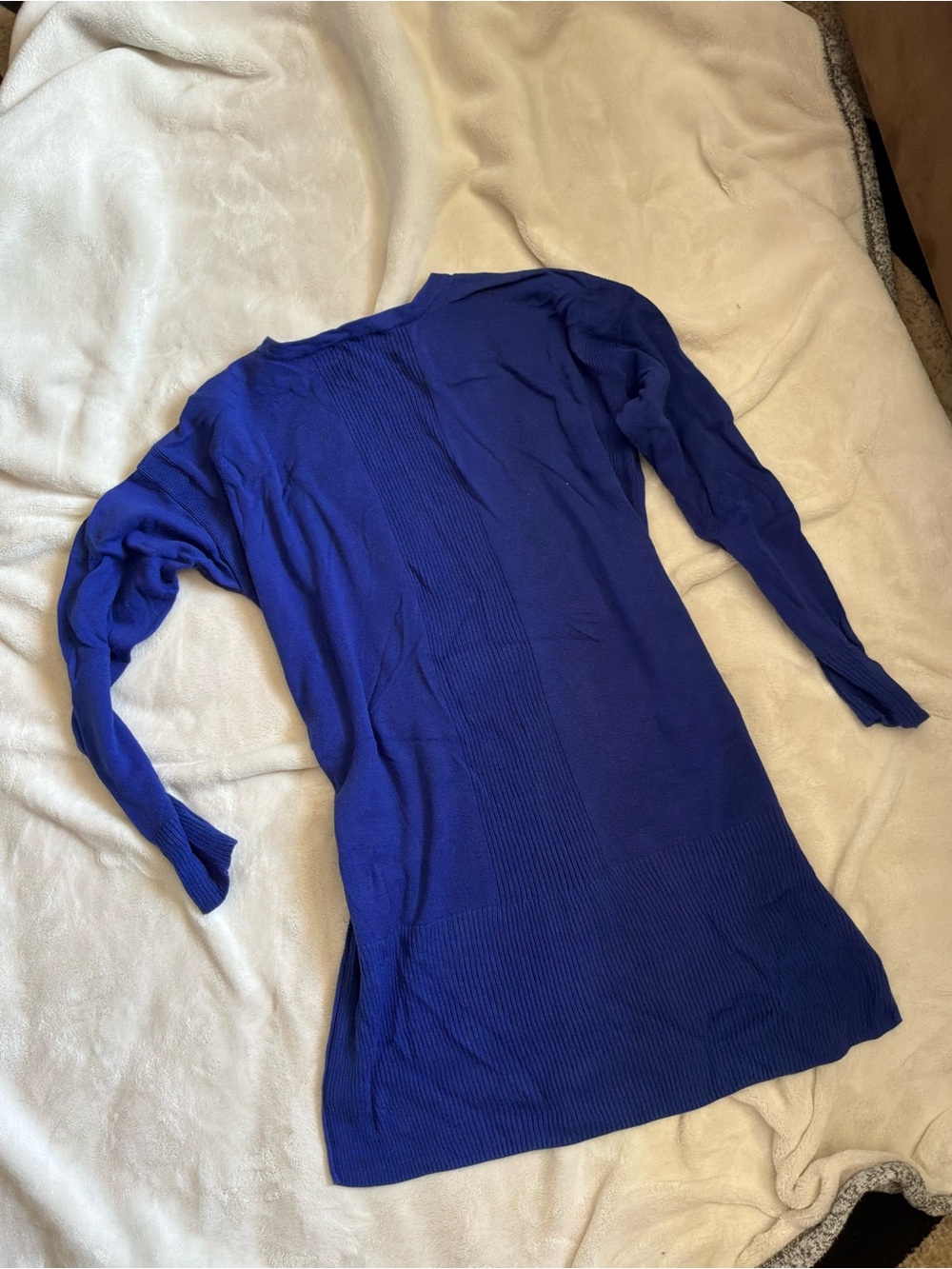 Women's Long Sleeve Knit Sweater Dress - Blue